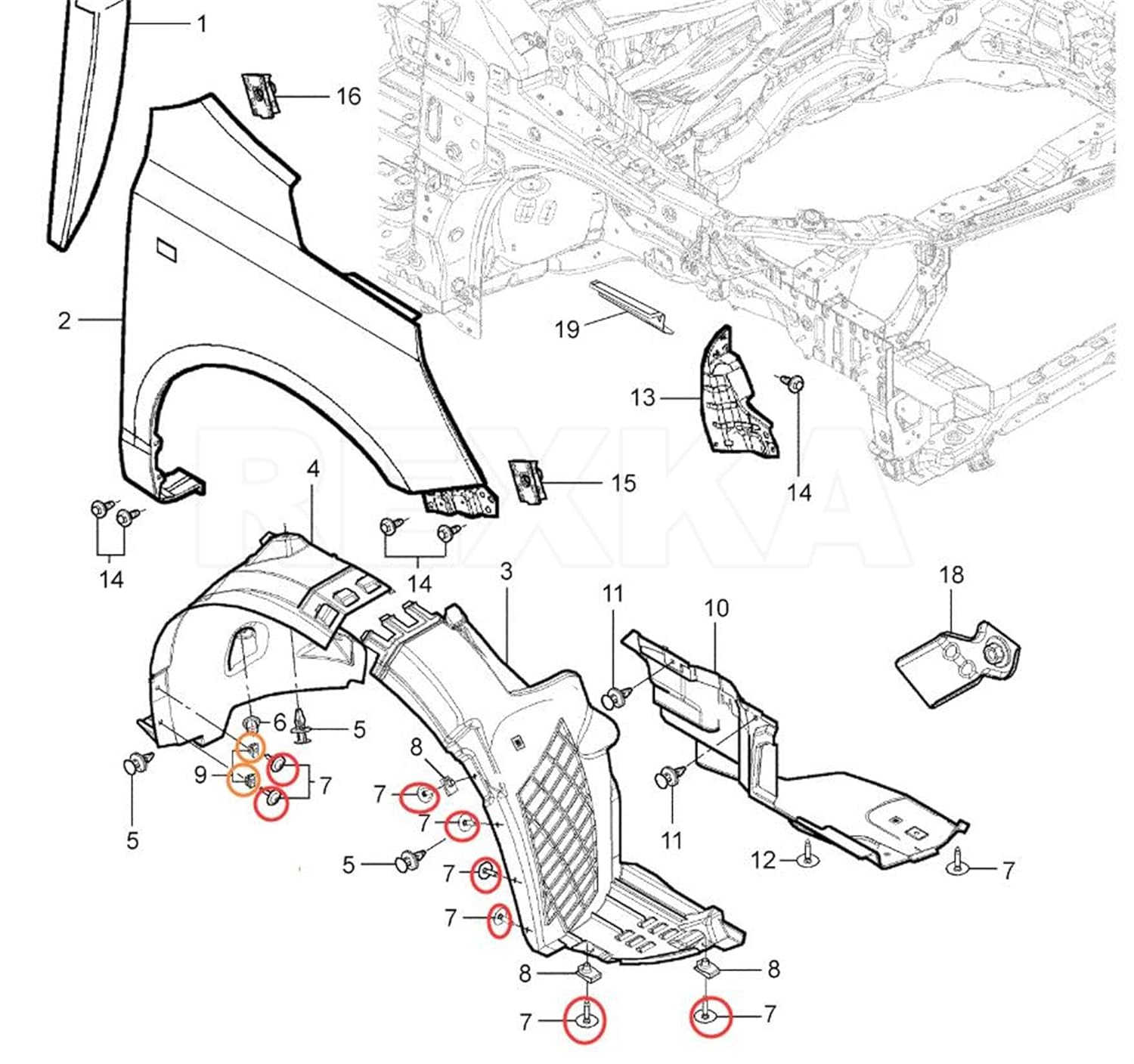 Rexka 10 Sets M4.2-1.41 #8 Bumper Cover Fender Liner Screw Nut 11609952 11548270 for GM Chevy Hummer BuickCadillac Saturn GMC Trucks