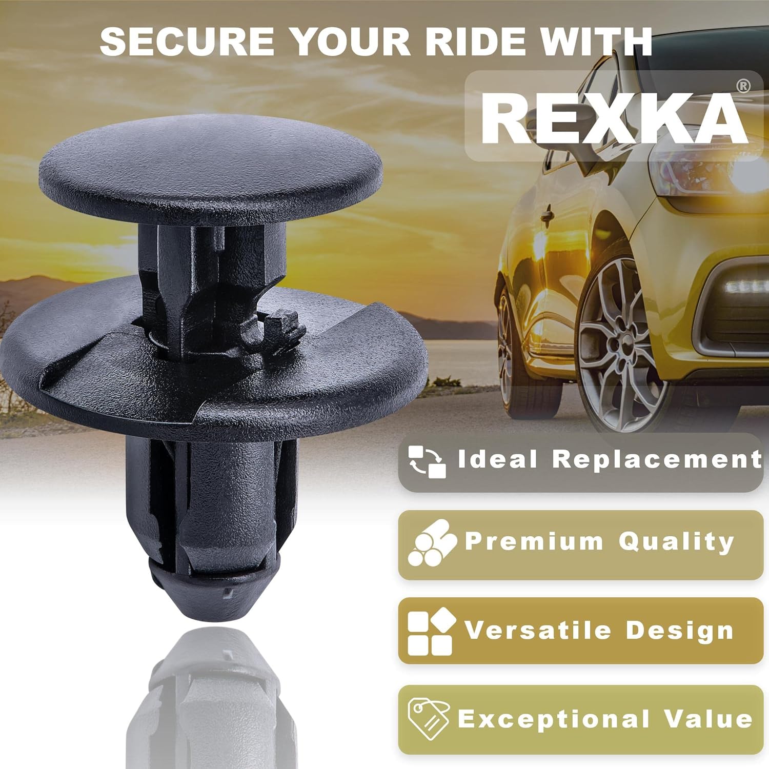Rexka 30pcs Fender Liner Splash Shield Wheelhouse Liner Retainer Clips Rivet 11612035 for GM Buick Cadillac Chevrolet GMC