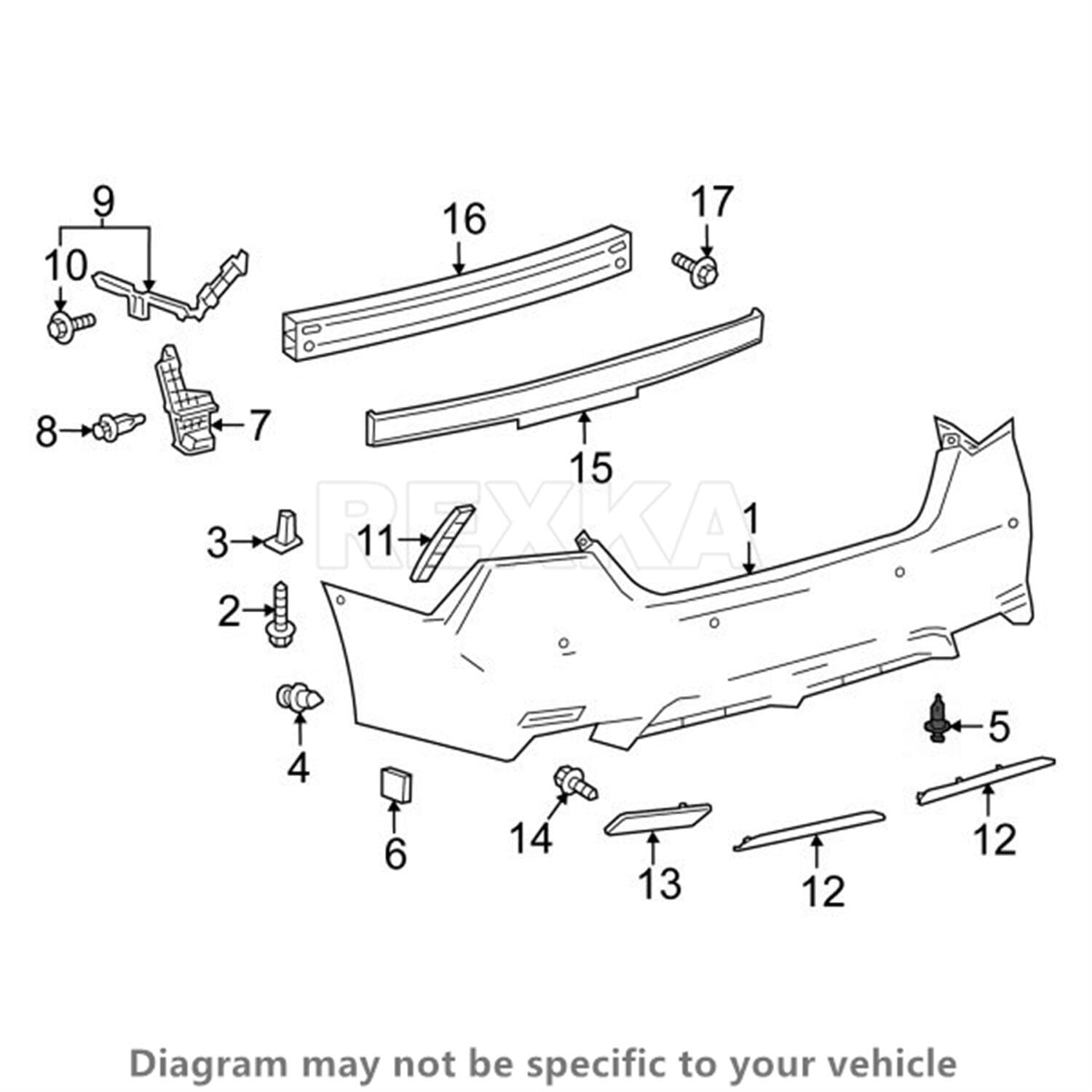 Rexka 30pcs Bumper Cover Radiator Support Splash Shield Wheel Opening Retainer Clips 90467-07220 for Toyota Lexus 4Runner C-HR Camry Corolla Highlander Mirai Prius RAV4 Sequoia Sienna Venza ES NX RX
