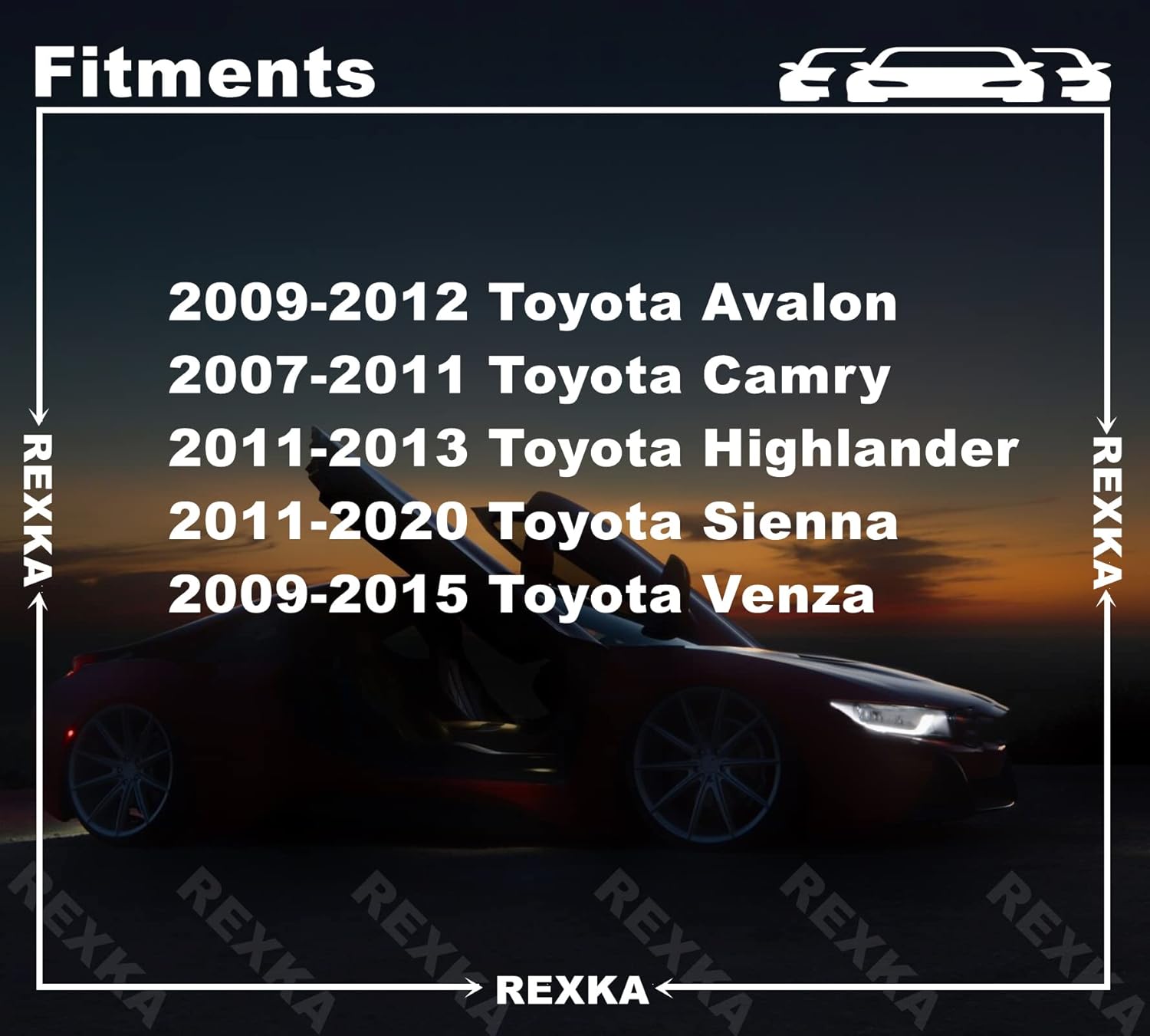 Rexka 10 Sets Bumper Cover Splash Shield Rocker Molding Screw Nut Grommet Kit Fit Toyota 901596-0525 90189-06193 Avalon Camry Highlander Sienna Venza