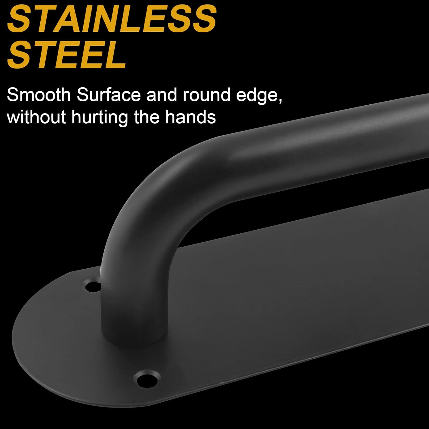 Biaungdo 2 Pack Door Handle Pull Plate, Stainless Steel Door Handle Pull Heavy Duty Barn Door Pull Handles for Sliding Barn Door Kitchen Cabinet, Matte Black 7.8" x 2.5"