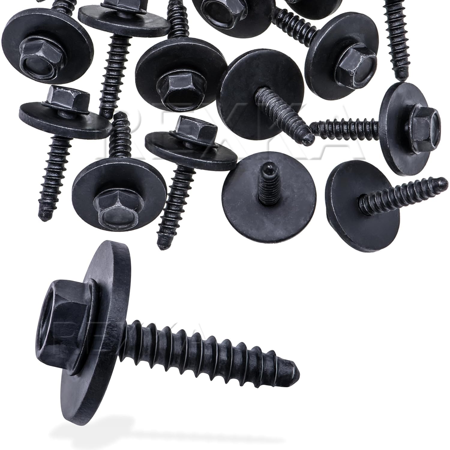 Rexka 25 pcs Fender Liner Bumper Cover Splash Shield Wheelhouse Liner Bolt Screw Compatible with GM 11570498 Chevrolet Camaro Colorado Corvette Cruze Equinox Silverado Malibu Traverse Cadilac Buick