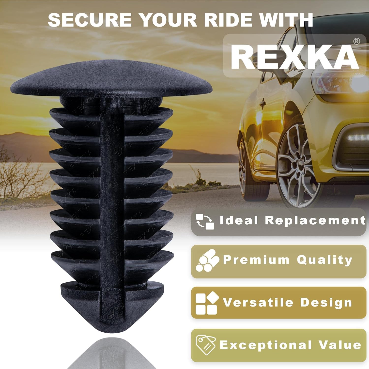 Rexka 50 pcs Trim Panel Retainer Clip Push Pin Compatible with Ford N807721-S Chrysler 6504043 Explorer…