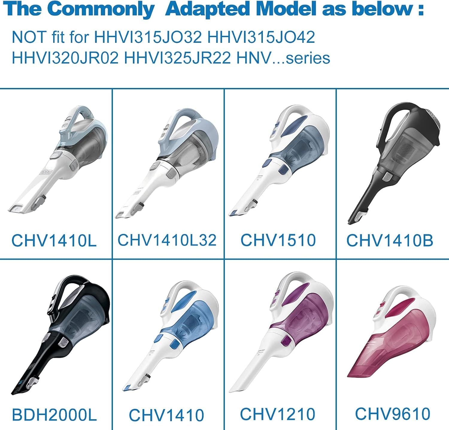 4 Pack Replacement ilter or Black & Decker Power Tools V110 Dustbuster Cordless Vacuum Compatible CHV1410L,CHV9610, CHV1210, CHV1410, CHV1410B, CHV1510, BDH2000L