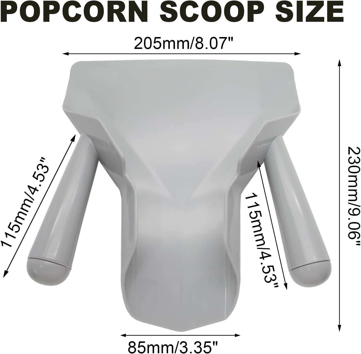 Biaungdo Polycarbonate French Fry Popcorn Scoop, French Fry Bagger, Quick Fill Tool for Bags & Boxes, Multipurpose Scooper for Food, Fries, Snacks, Desserts, Ice Dual Handle