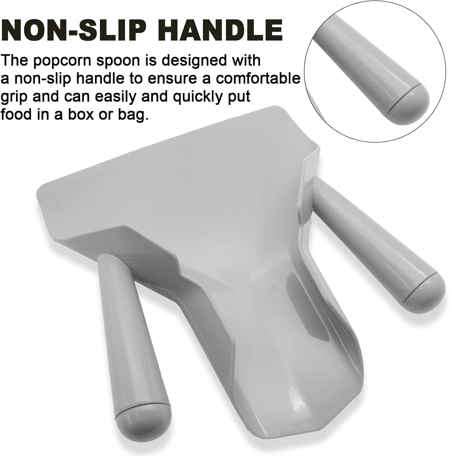 Biaungdo Polycarbonate French Fry Popcorn Scoop, French Fry Bagger, Quick Fill Tool for Bags & Boxes, Multipurpose Scooper for Food, Fries, Snacks, Desserts, Ice Dual Handle