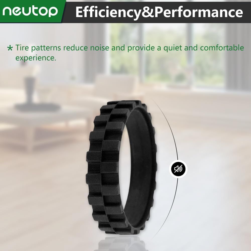 Replacement Rubber Wheel Tires Compatible with iRobot Roomba 500, 600, 700, 800, 900, e, i, j & S Series Models, Anti-slip, Great Adhesion and Easy Assembly, 4-Pack.
