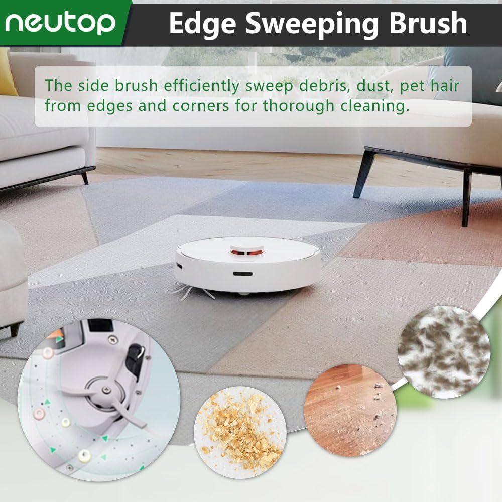 Replacement Side Brush, Compatible with S8, S8+ Pro Ultra, Q Revo, Q5, Q7, Q8 Max, S7 Max Ultra, S7 MaxV, S6, S6 Pure, S5, S4, E4, E20, E25, E35, S50 Robot Vacuum, 9-Pack