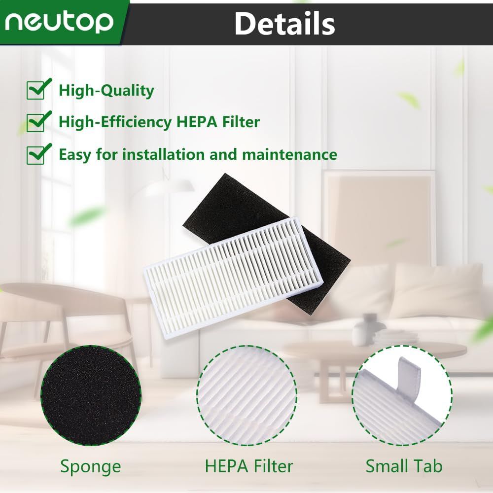 Replacement ilters Compatible with Ecovacs Deebot N79S N79 DN622 DN622.11 DN622.31 N79W N79se Deebot 500 DC3G and Yeedi K600 K700, Robot Vacuums, 9-Pack.