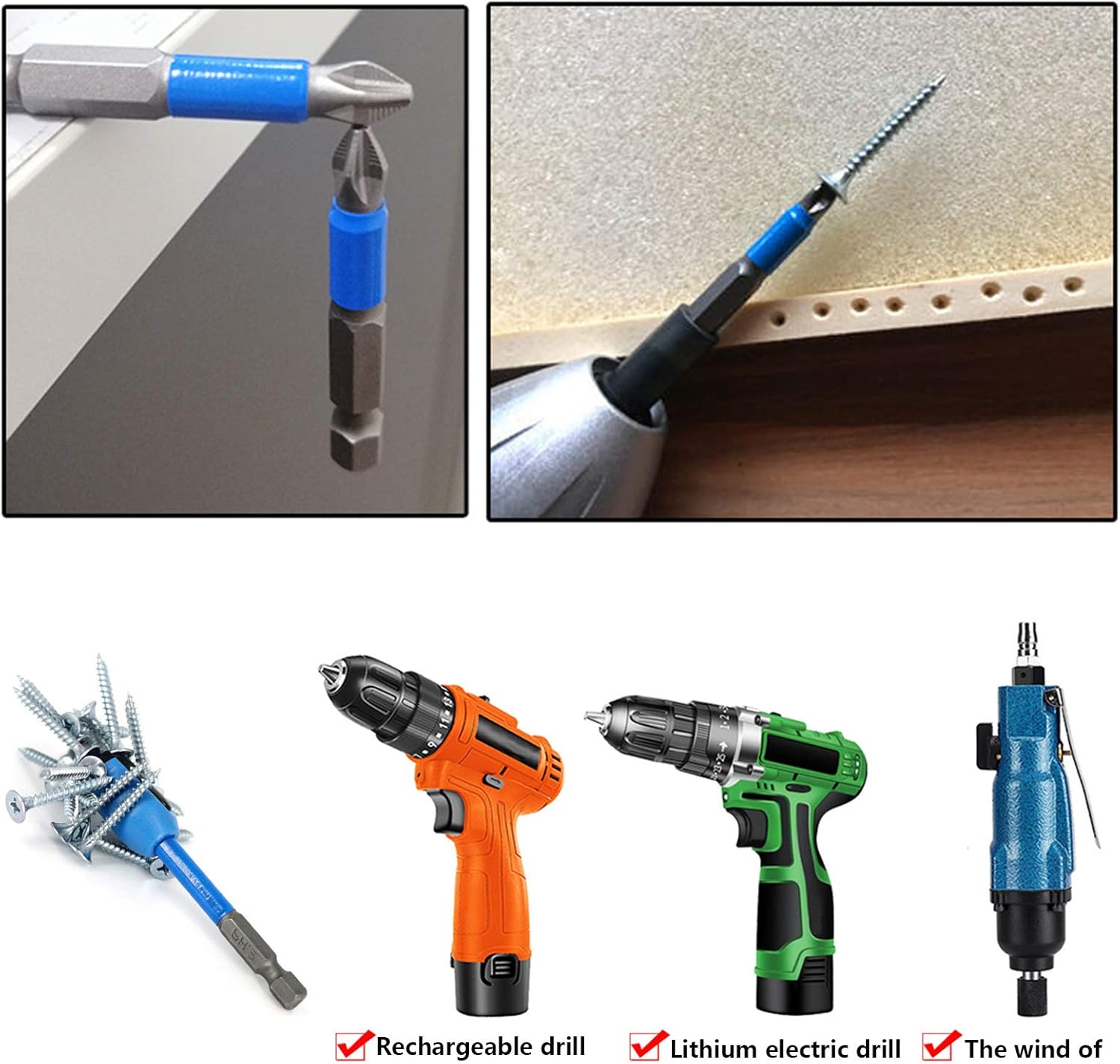 Biaungdo 10Pcs Magnetic PH3 Phillips Bits Set 3.5 inch Long Anti Slip #3 Bit PH3 x 90MM