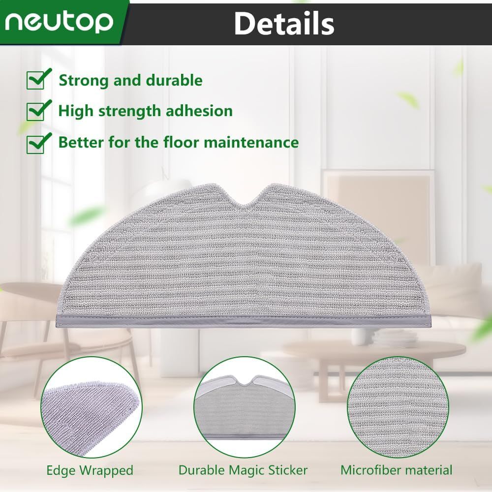 Mop Cloths Pads Water Tank ilter Compatible with Q7, Q7 Max, S6, S6 Pure/MaxV, S5 Max, S5, S4, E5, E4, E35 and E2 Robot Vacuums, 18-Pack.