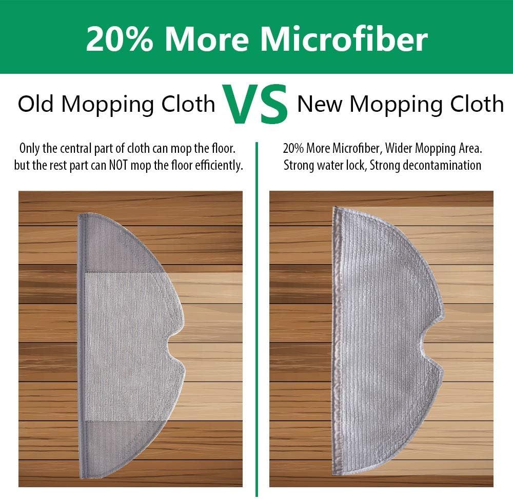 Mop Cloths Pads Water Tank ilter Compatible with Q7, Q7 Max, S6, S6 Pure/MaxV, S5 Max, S5, S4, E5, E4, E35 and E2 Robot Vacuums, 18-Pack.
