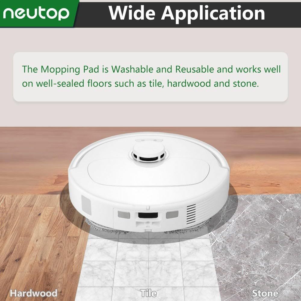 Replacement Mopping Pads Compatible with Q Revo, Qrevo MaxV/S/Pro/Master/Slim/Edge/Curv/S5V/2R3W, QV 35A, QV 35S, Saros 10R Robot Vacuums Parts Accessories, 4-Pack.