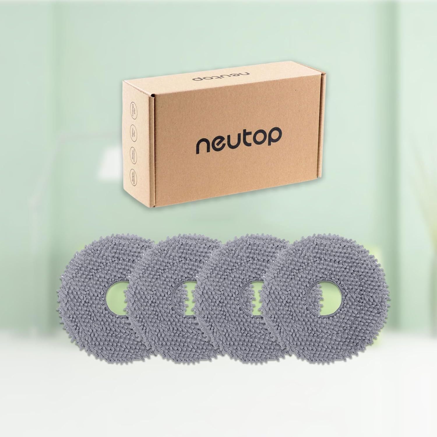 Replacement Mopping Pads Compatible with Q Revo, Qrevo MaxV/S/Pro/Master/Slim/Edge/Curv/S5V/2R3W, QV 35A, QV 35S, Saros 10R Robot Vacuums Parts Accessories, 4-Pack.