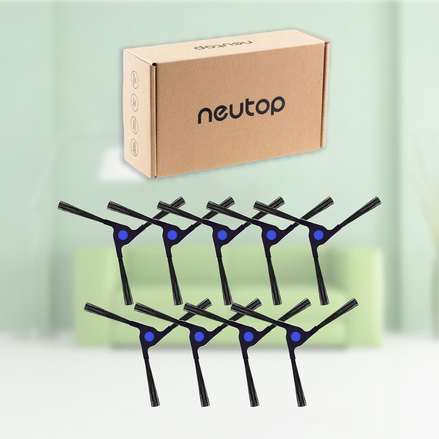Replacement Side Brushes Compatible with Ecovacs Deebot X2 Omni / X2 Combo / X2 Pro, Robot Vacuum Cleaners Spare Parts Accessories, 9-Pack.