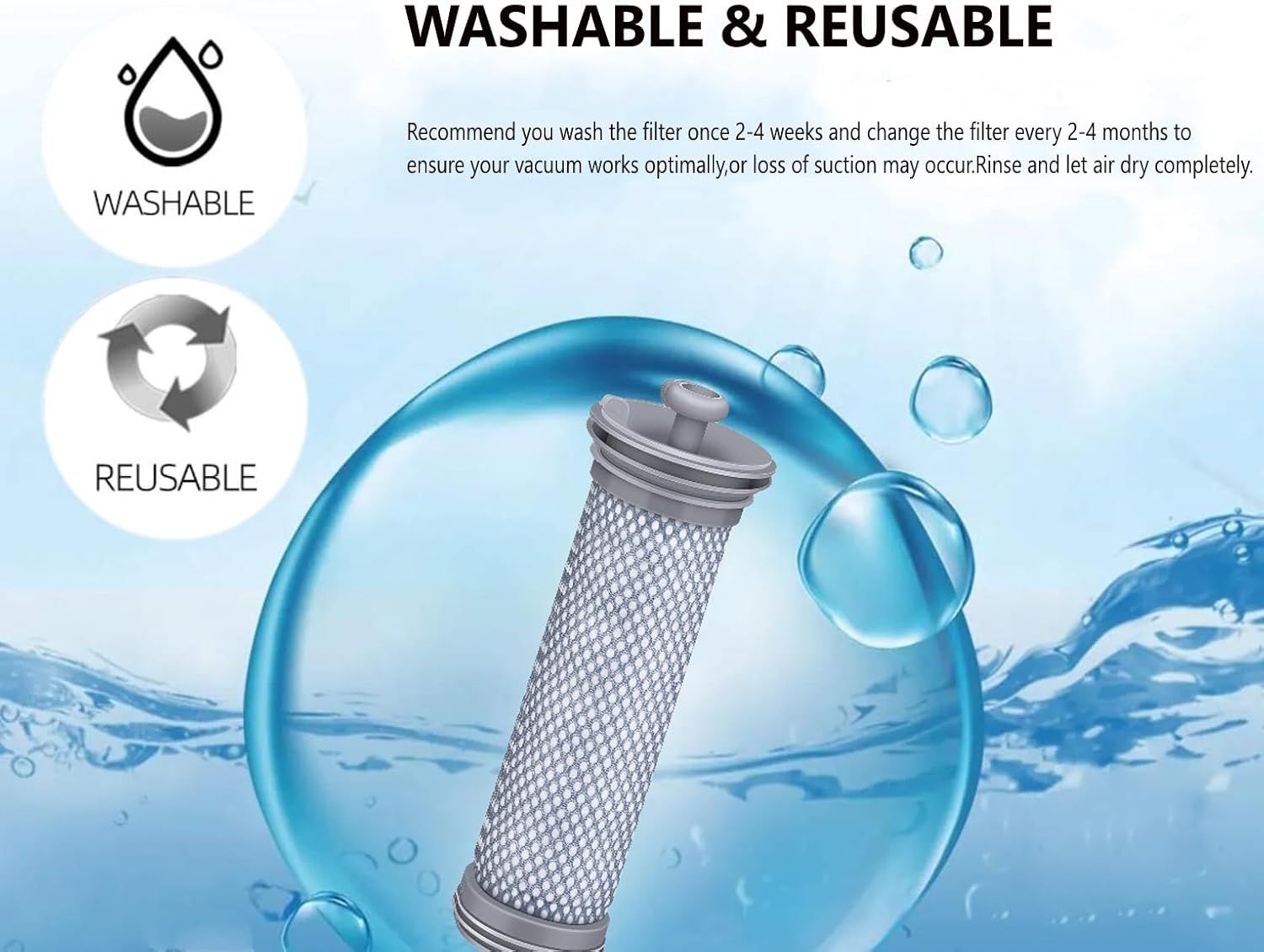A10 A11 ilter Replacement or Tineco A10/A11 Hero, A10/A11 Master PURE ONE S11, PWRHERO11 Snap Cordless Vacuum Cleaner, Improve Suction/Washable/Reusable ilter Perect or Pet Hair, Dirt, Dust