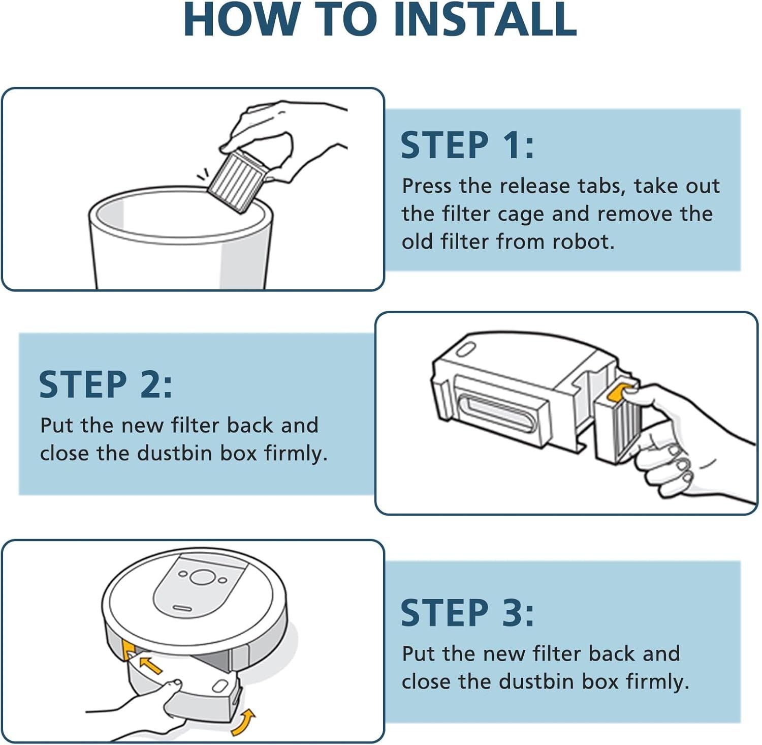 Combo 10 Max/ j9+/ j7+ HEPA ilters ONLY Compatible With i-Robot Roomba Combo 10 Max, Combo j9+, Combo j7+ Robot Vacuum 𝗡𝗼𝘁 𝗙𝗶𝘁 𝗳𝗼𝗿𝗥𝗼𝗼𝗺𝗯𝗮 j7/ j7+/ j9/ j9+
