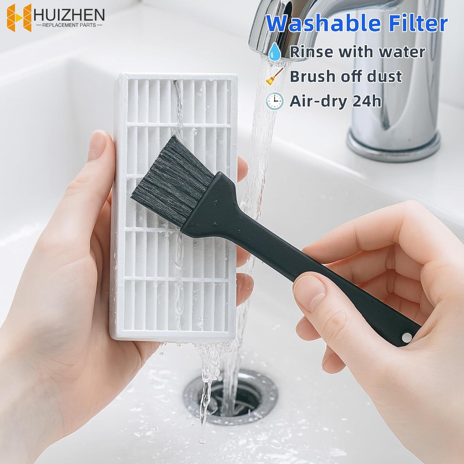 Accessories Kit or ROPVACNIC S1, or Tipdiy G90, or betboyles V75S, or VIPSUN Z1, or PrettyCare C2 Robot Vacuum Replacement Parts, 6 Side Brush, 3 HEPA ilter, 3 Mop Pad