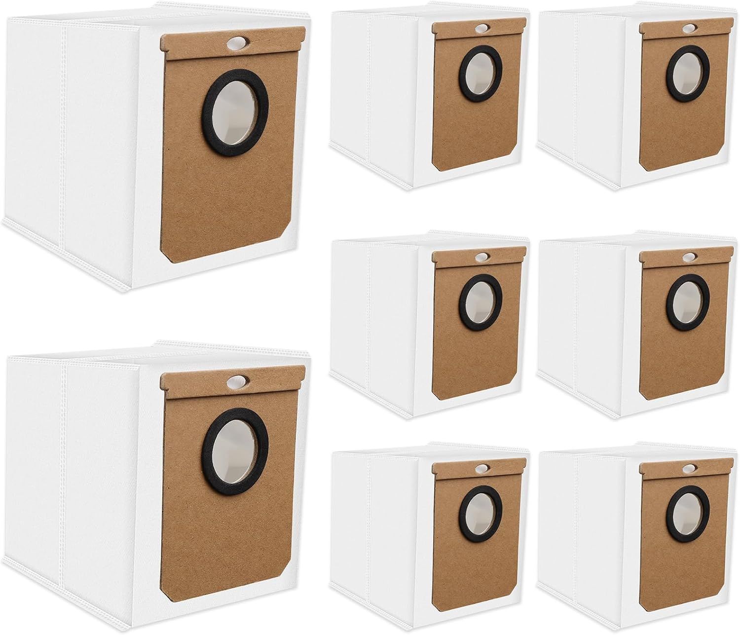 8 Pack Dust Bag or Euy L50 SES, L60 SES Series Robot Vacuum Cleaner with Sel-Empty Station,Replacement Parts Bags or Conga Home 10000, 8090 Ultra, 9090 AI, or Haier H9 + Dirt Disposal Bags