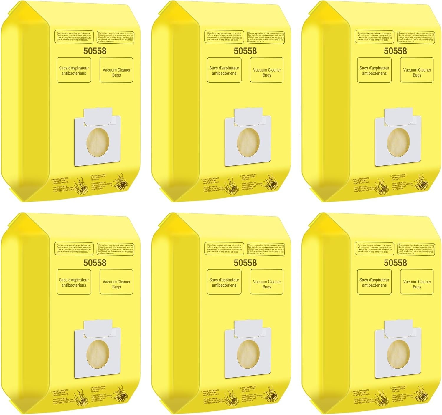 6 Pack Vacuum Cleaner Bags it or Kenmore Canister Type C/Q 5055 50555 50557 50558 and Pana·sonic Type C-5 C-18, 200 Series, 400 Series, 600 Series, 700 Series, 800 Series Vacuum By