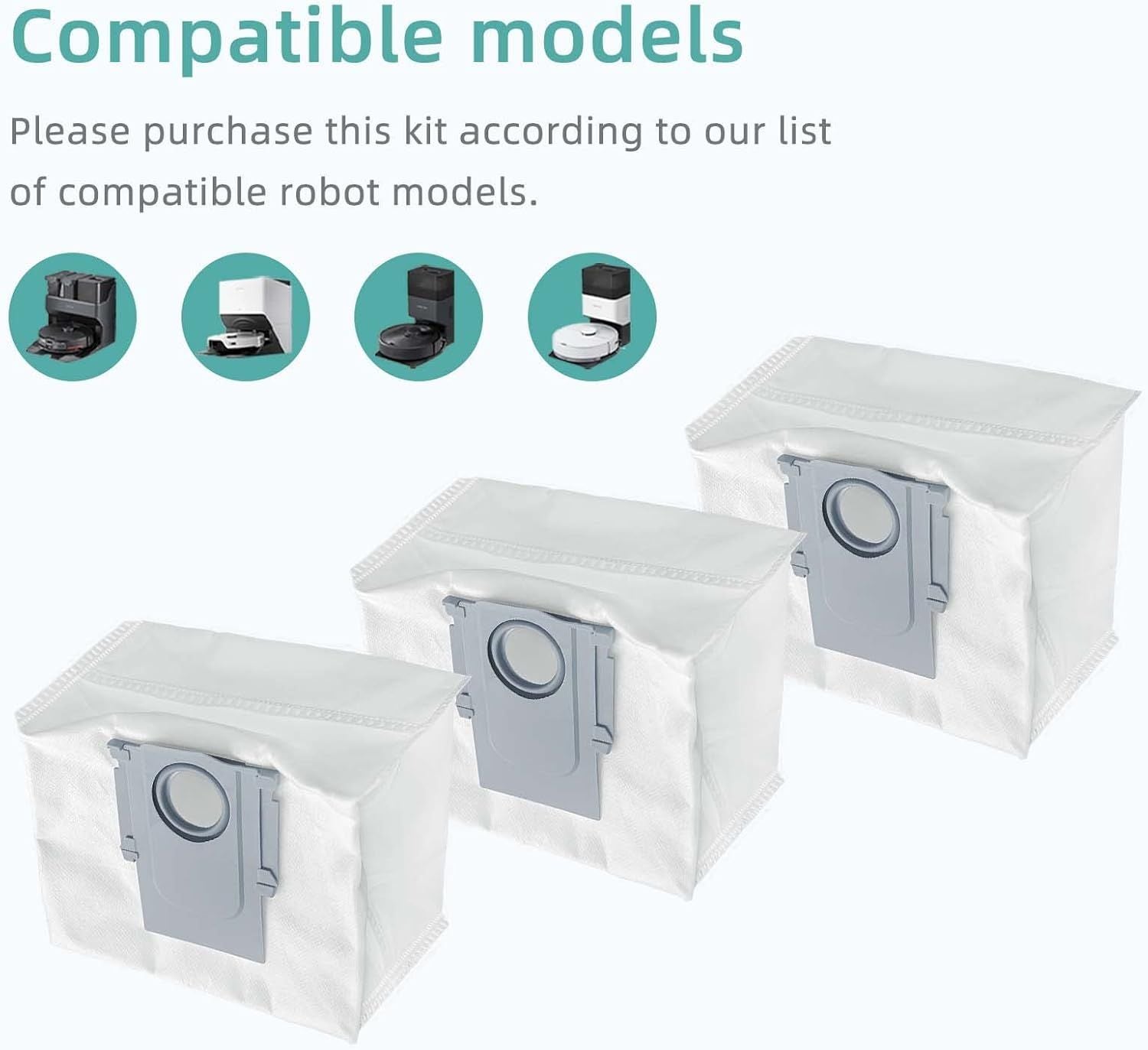 6 Pcs Replacement Reill Dust Bags Compatible with Q10 S5+, Q10 X5+, Q7 M5+, Q5 Max+, Q5+, S8 Pro Ultra, S8+, Q7 Max+, Q8 Max+, Robotic Vacuums 3L Large Capacity