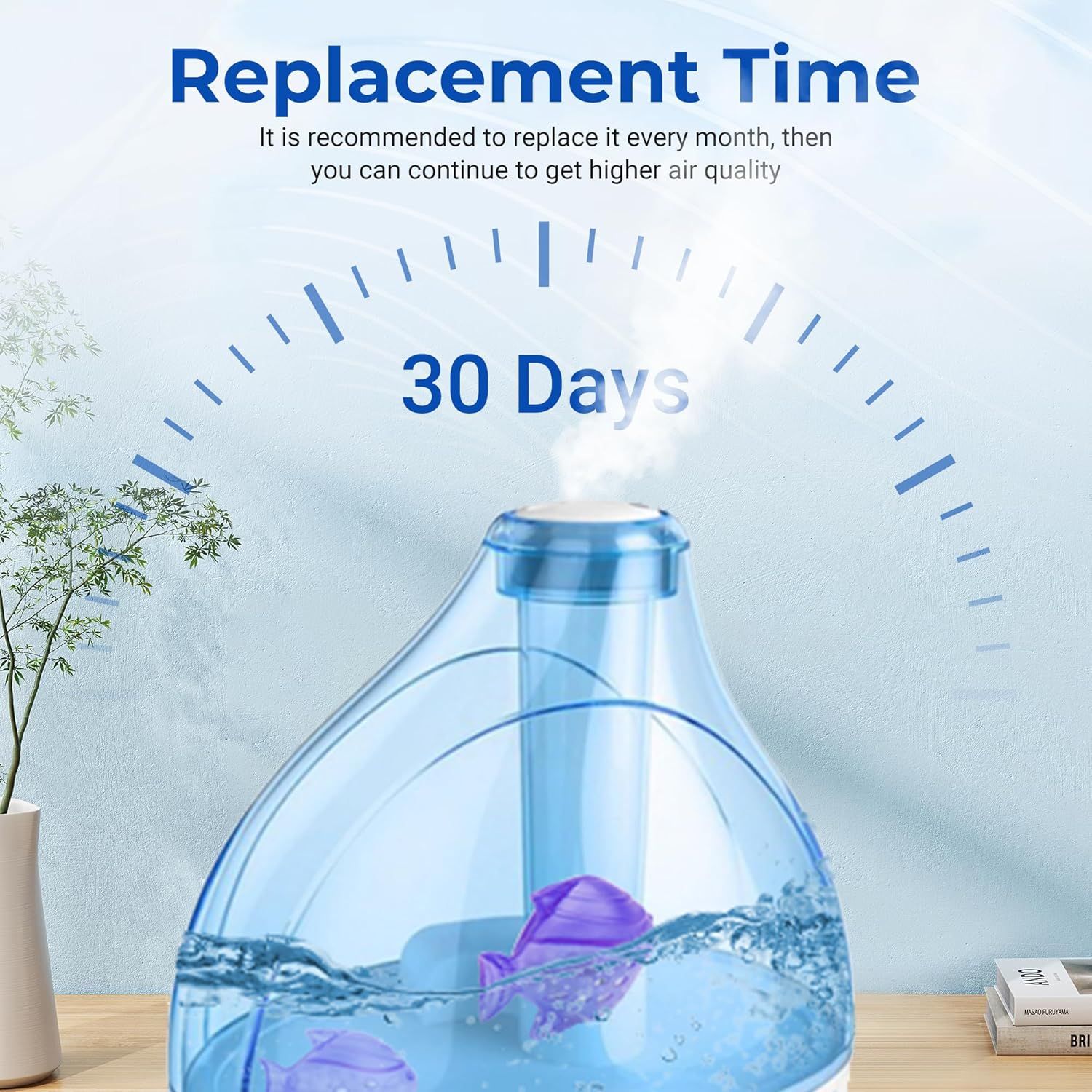 Humidiier Cleaning ish, 6 Pack Humidiier Cleaner or Humidiiers and ish Tanks, Puriies Water, Prevents Hard Water Build-Up, Reduces Scale, Purple