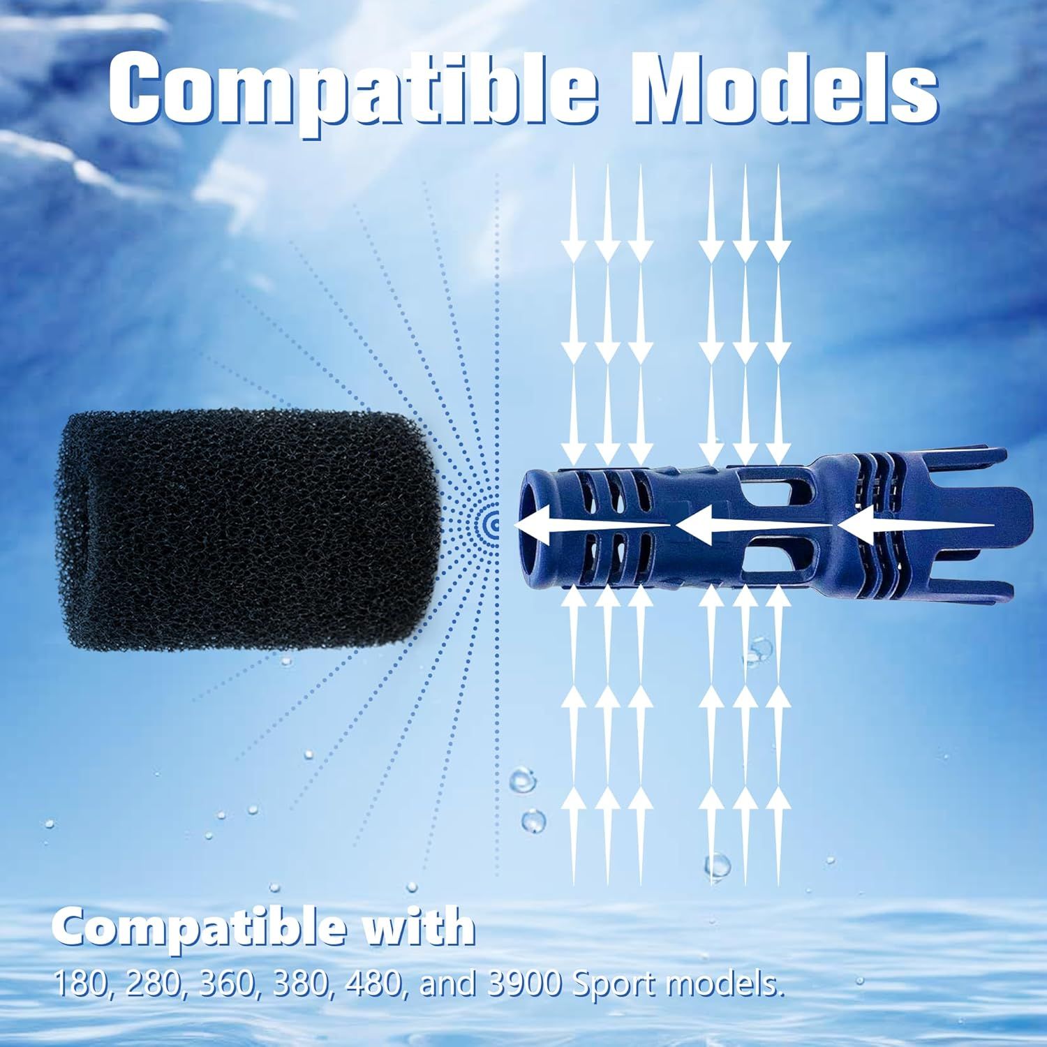 10 Pack Tail Scrubber Replacement or Polaris 280 360 180 380 480 3900 Pool Cleaner Parts, Sweep Hose Scrubber