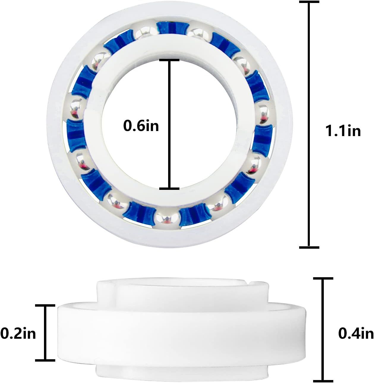 C60 C-60 Ball Bearing Replacement or Pool Cleaner Wheels, Perectly Compatible with Polaris Pressure Pool Cleaners 180 and 280, Smooth Rotation and Sturdy Materials, 10 Pack