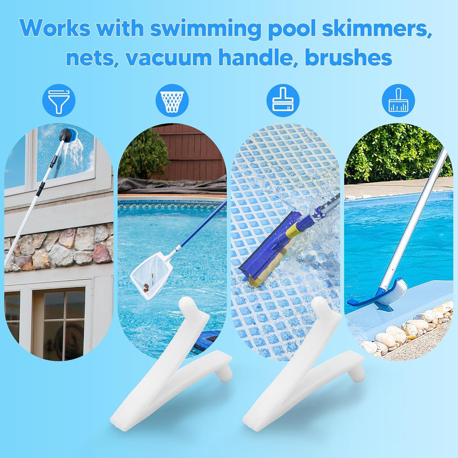Pool Butterly Clips V-Clips Attachment Clips Replacement or Pool Spa Brush Lea Rake Lea Skimmer 24 Pack