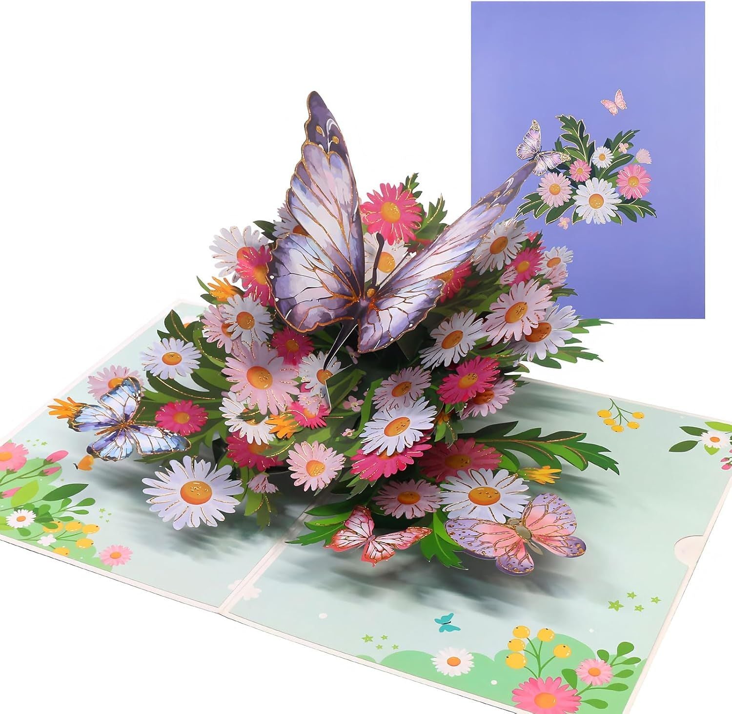 Birthday Card or Wie, Beautiul 3D Butterly Pop-Up Greeting Card with Envelope, Heartelt Birthday Gits or Wie, Husband, Girlriend, Mom, Dad, Sister, riend on Special Day Purple