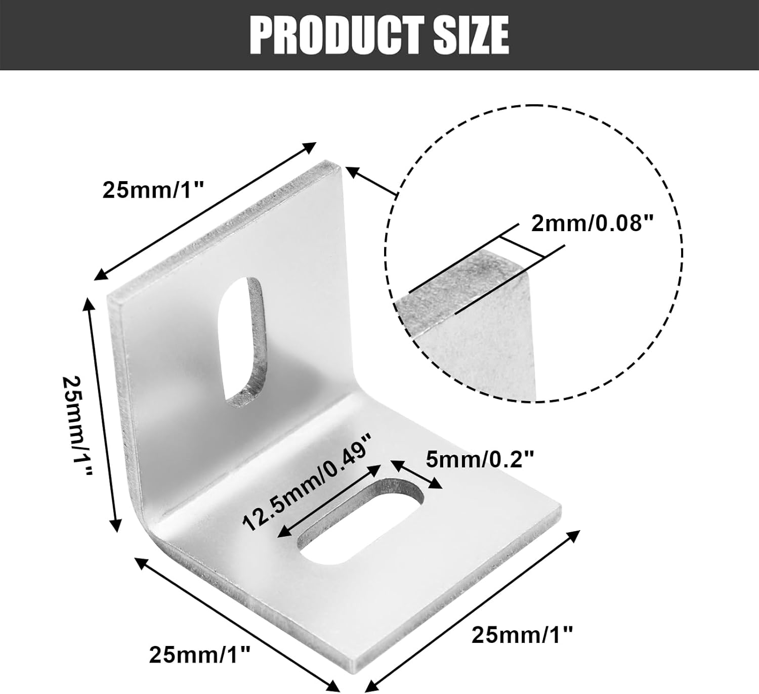 Biaungdo 20 Pcs Heavy Duty Table Top Fasteners, Silver Z Clips Fastener Connector, Adjustable Corner Braces Right Angle L Brackets for Table Tops, Shelves, Desk, Chairs, Repairing Furniture