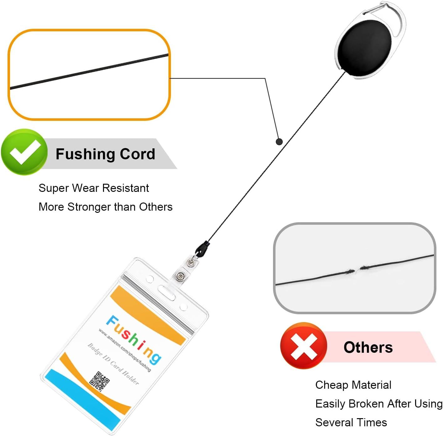 10Pcs Retractable ID Badge Holders ID Badge Reels with Belt Clip Retractable Badge Holders or Oice Worker Doctor Nurse Black