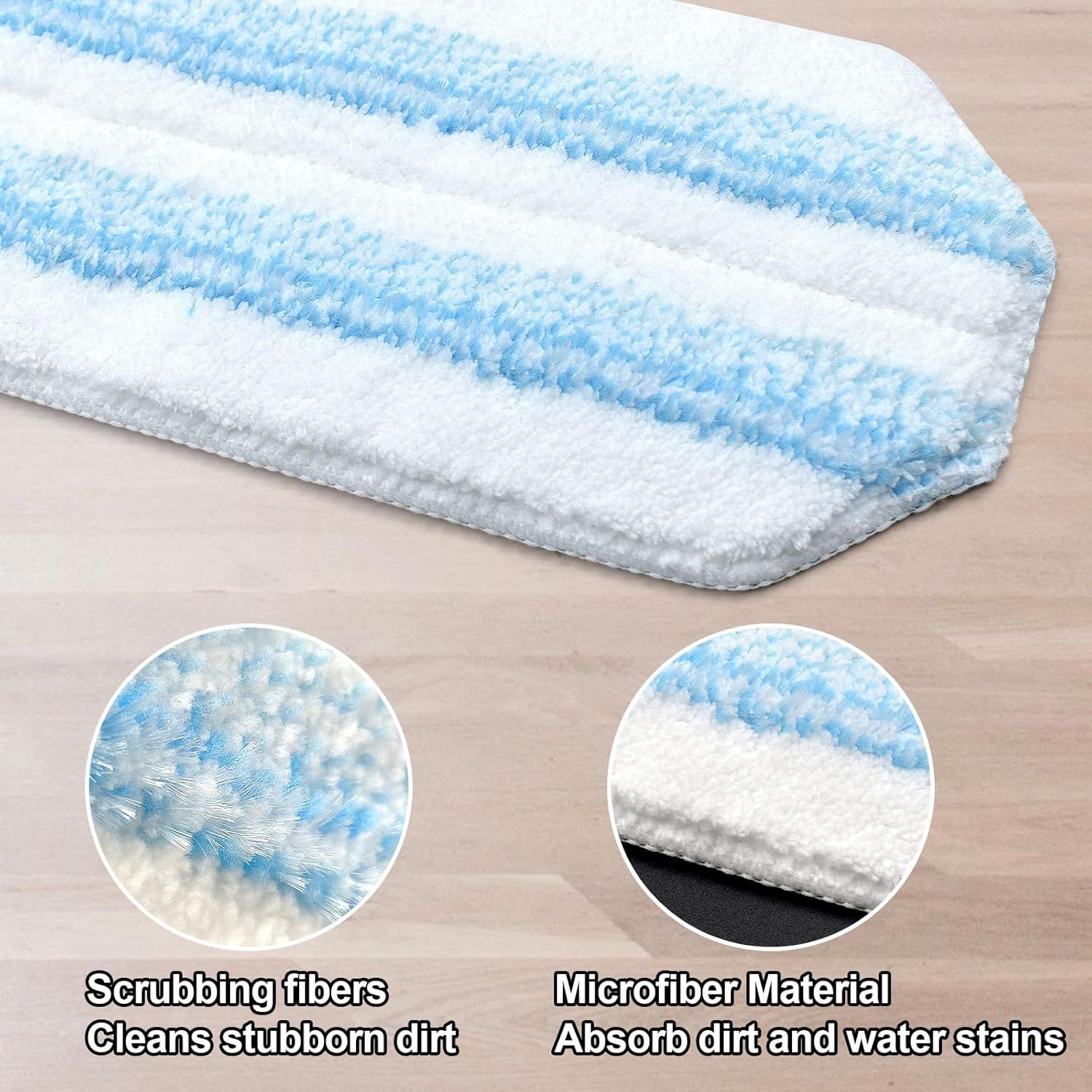 Mop Pads Replacements Compatible with O Cedar H2prO lat Mop System Microiber Mop Replacement Heads or O-Cedar/Vileda H2prO lat loor Mop, Washable & Reusable Pad Reills or Deep Cleaning, 4 Pack