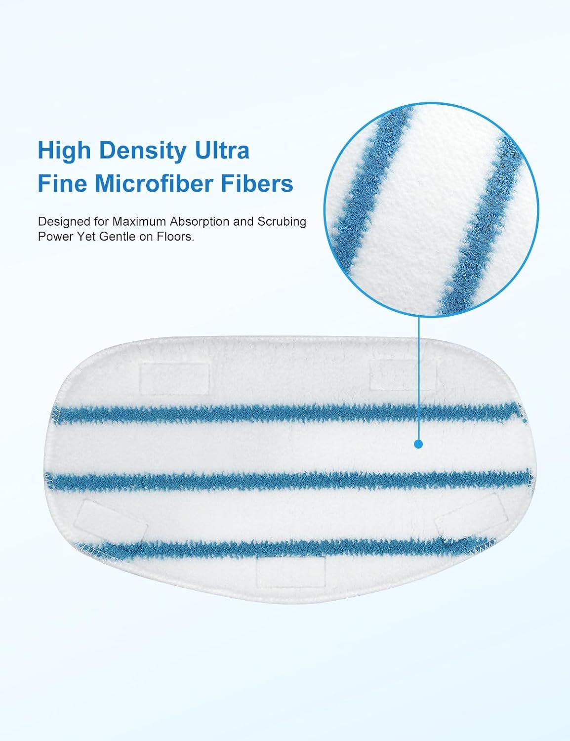 Steam Mop Pads Compatible with PurSteam ThermaPro 10-in-1 and ThermaPro 211 Steam Mop Cleaner Microiber Pur steam Mop Replacement Pads Washable Reusable Steam Mop Pads or Steamer loor Cleaning