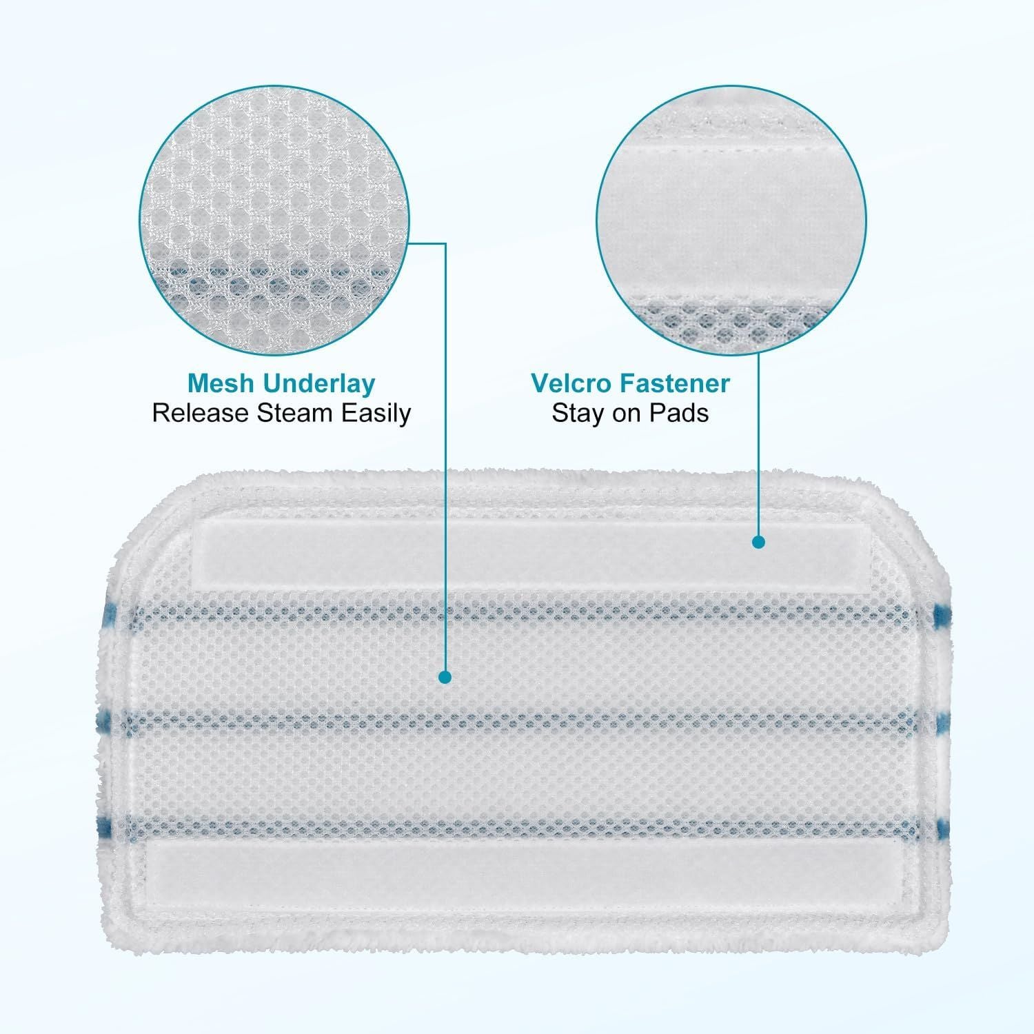Steam Mop Pads Replacement Compatible with Black Decker Steam Mop SM1600, SM1610, SM1620, HSM13E1, HSMC1300X, HSMC1321, HSMC1361SG Cleaner Black and Decker Steam Mop Replace Pads or loor Cleaning