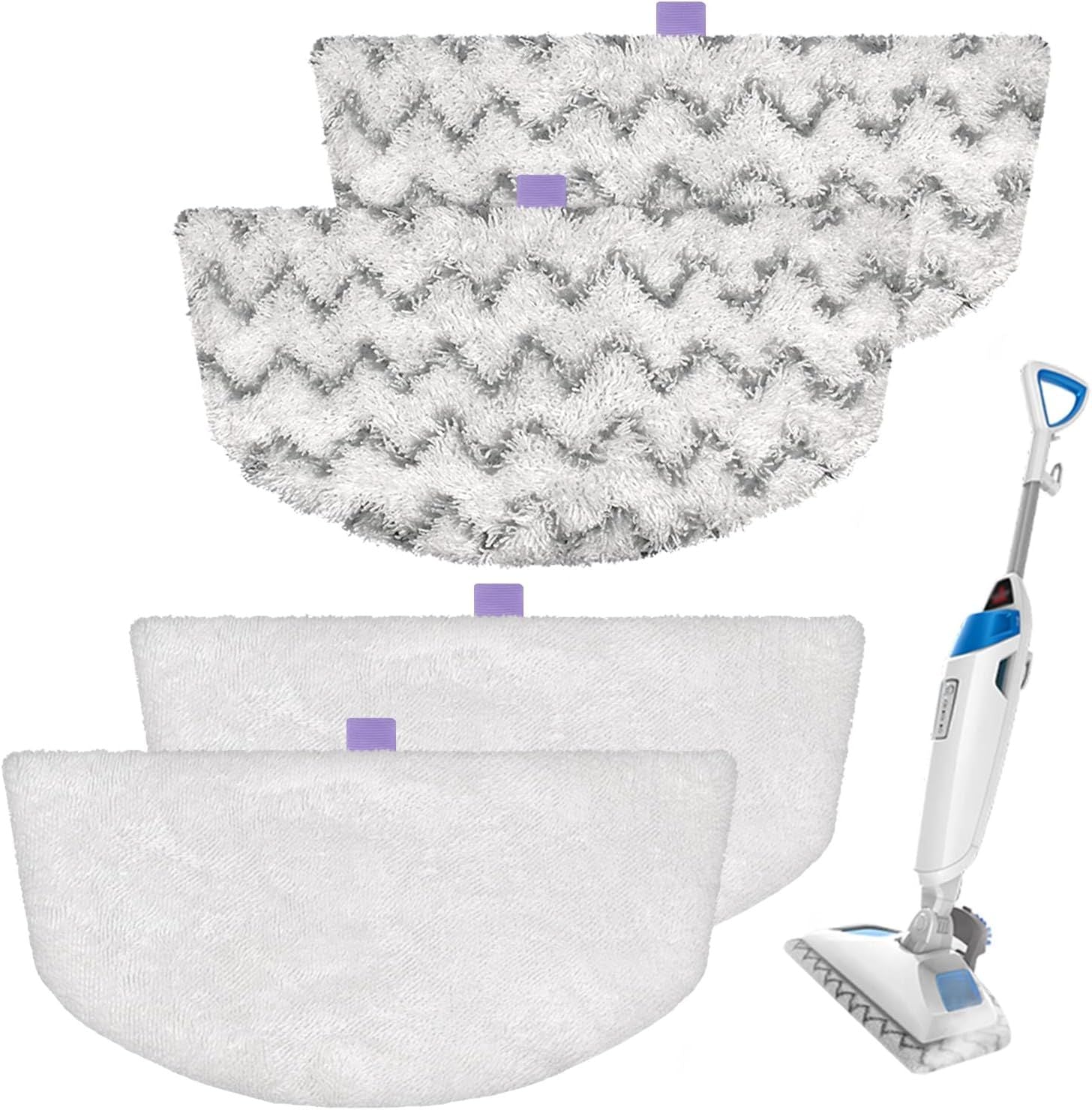 Steam Mop Replacement Pads Compatible with Bissell Powerresh Mop Pads or Bissell 1940 1806 1544 1440 2075 2685 2814 Series Mops Resuable loor Steamer Mop Pad Reills or Dry & Wet Cleaning, 4 Pack