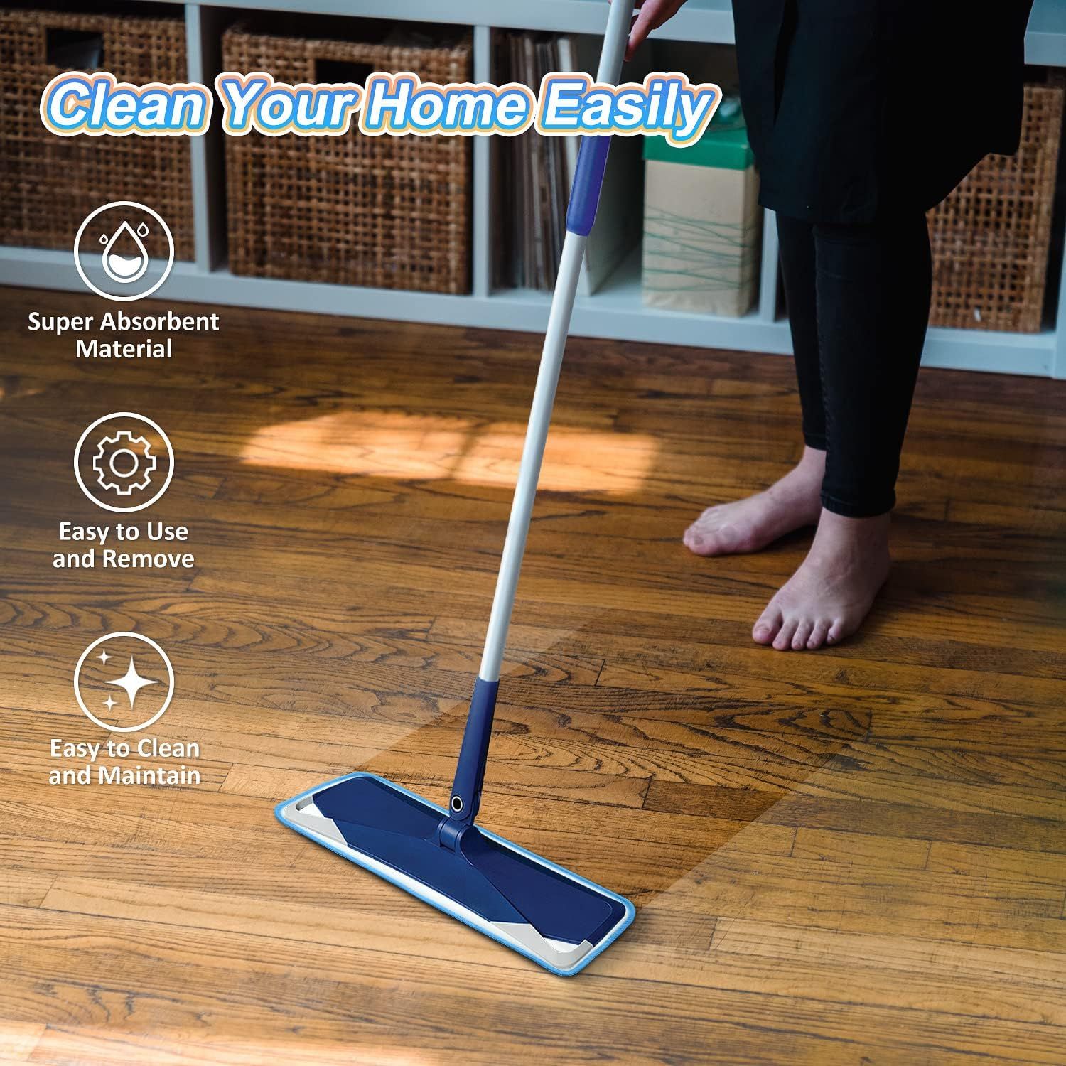 3 Pack Microiber Mop Pads Replacement or Wet/Dry Mop loor Cleaning Reusable Mop Pads Reills or Spray loor Mops Compatible with Bona loor Care System and Any Microiber lat Spray Mop
