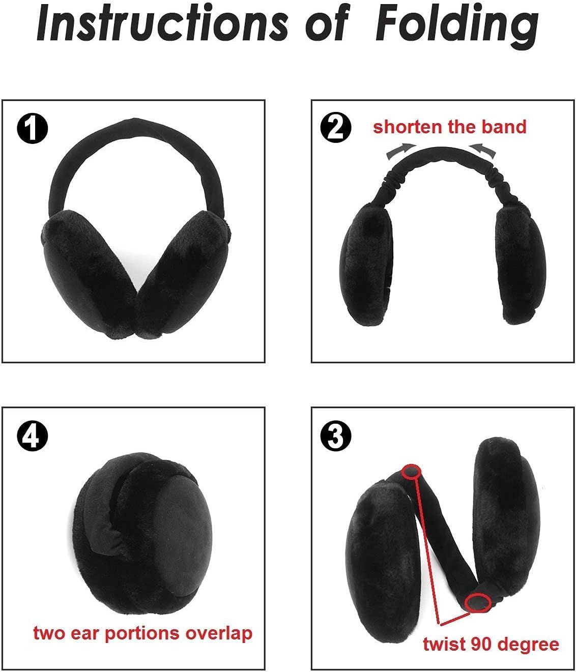 Premium Earmus or Women Winter oldable & Adjustable Ear Warmers Thermal Ear Covers