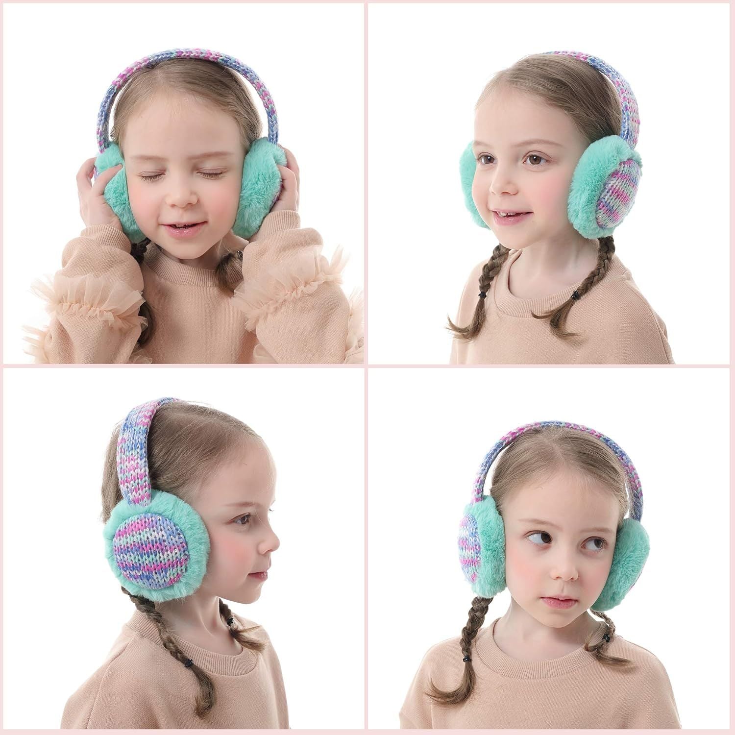 Kids Knit Earmus Winter Outdoor urry Ear Warmers or Boys Girls rom Toddler to Big Kids