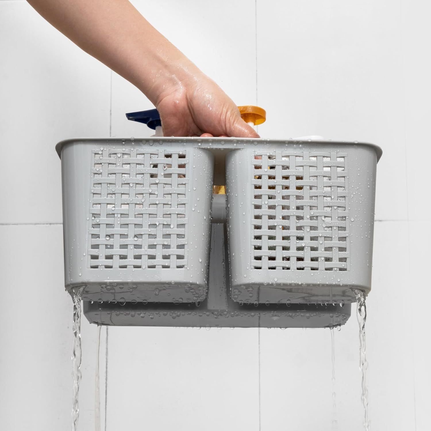 Portable Shower Caddy, Caddy Organizer with Handle, Plastic Shower Basket Hold Soap, Shampoo, Hair Supplies and Beauty Products, Cleaning Supplies Organizer or Home, Dorm, Shel and Cabinet