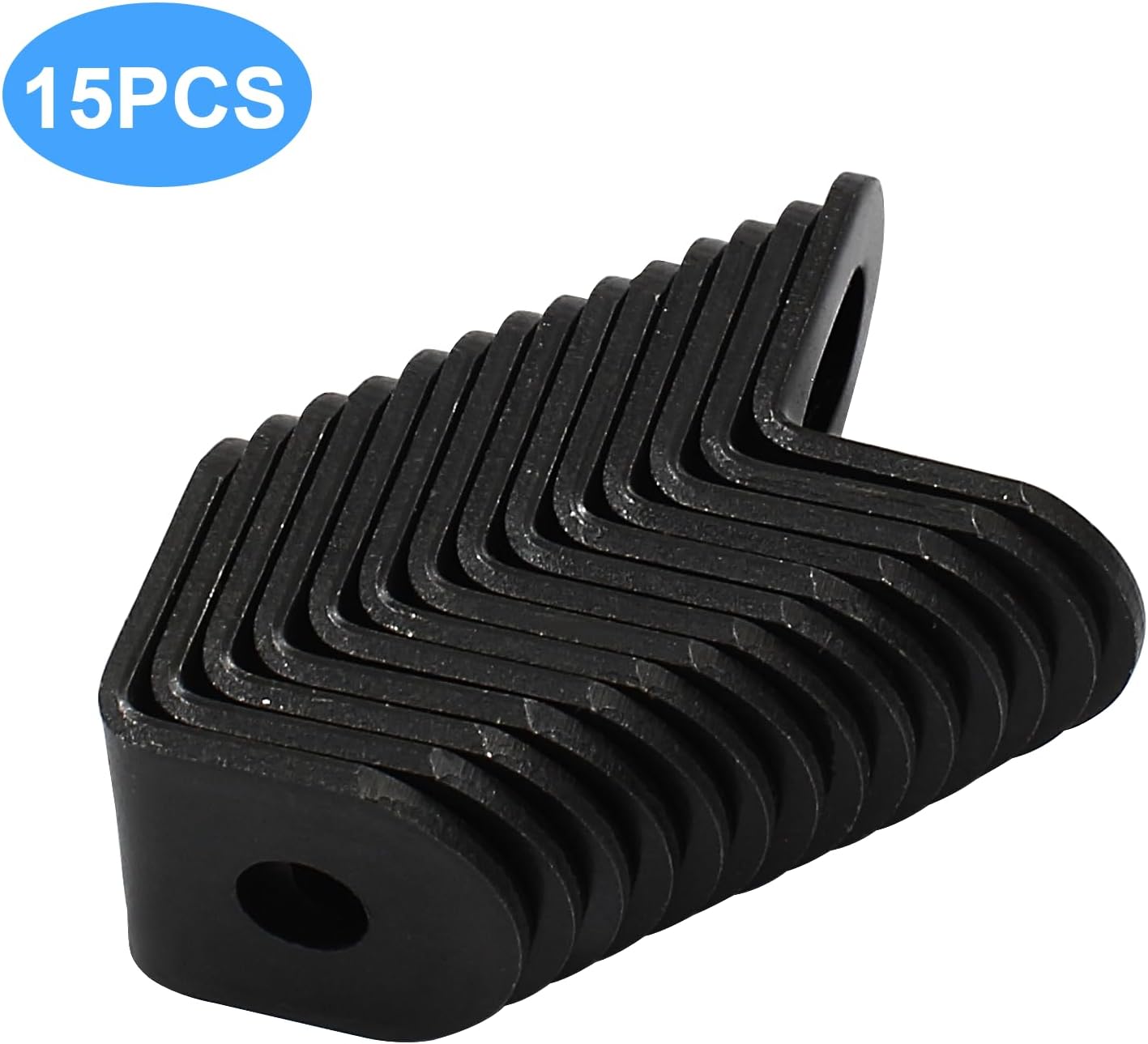 Biaungdo 15 Pcs 18x18x21mm/0.7"x0.7"x0.83" Adjustable Right Angle Brackets L-Shape Corner Brace Support Black
