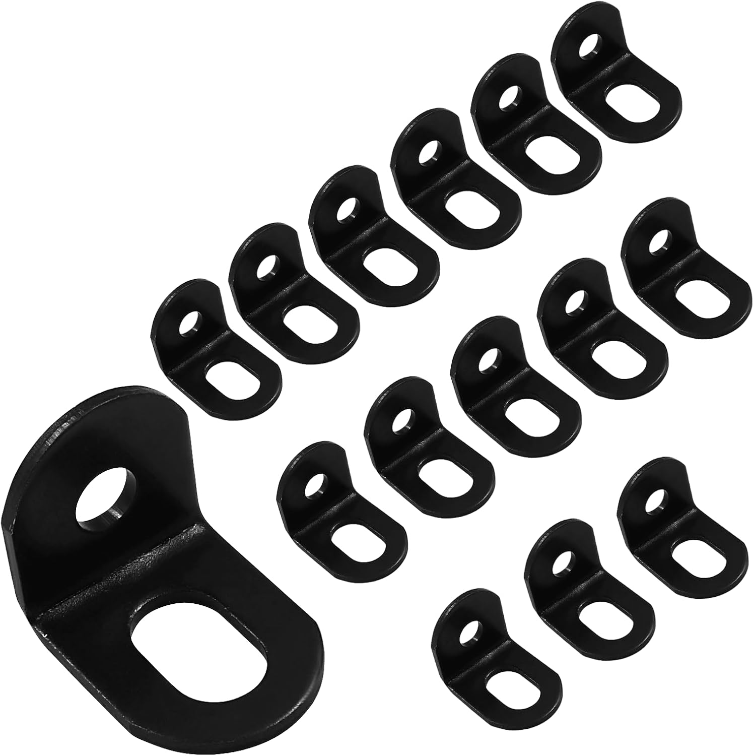 Biaungdo 15 Pcs 18x18x21mm/0.7"x0.7"x0.83" Adjustable Right Angle Brackets L-Shape Corner Brace Support Black