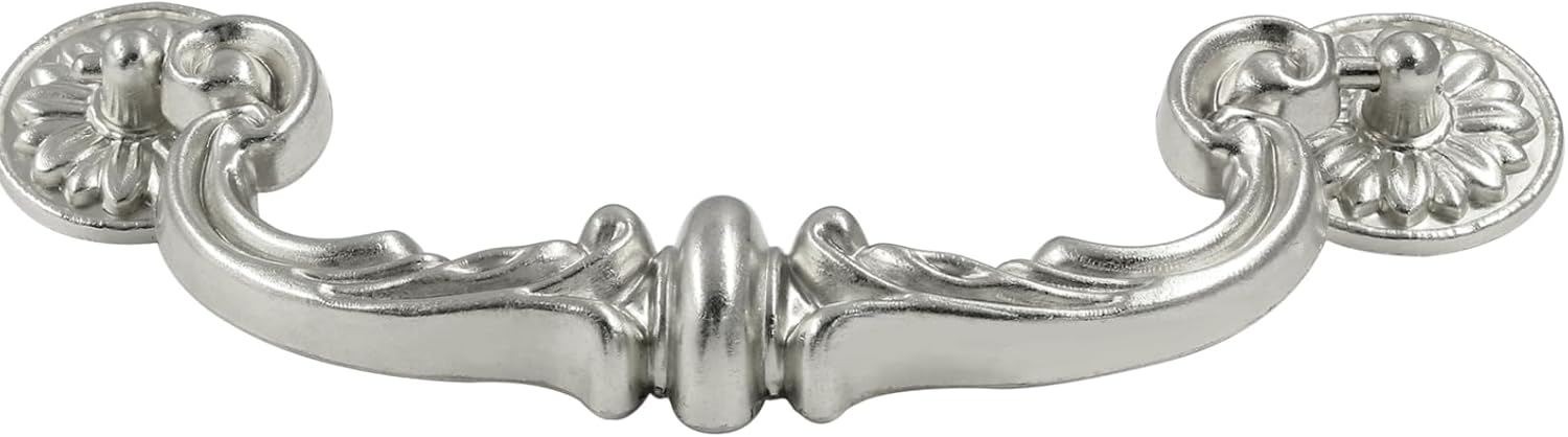 Biaungdo 4 Pcs 150 mm / 6 Inch Hole Center Pull Handles, Zinc Alloy Rustic Vintage Style Drop-Down Bail Swing Dresser Pull Handle Antique Drawer Handles for Kitchen, Cabinet Silver