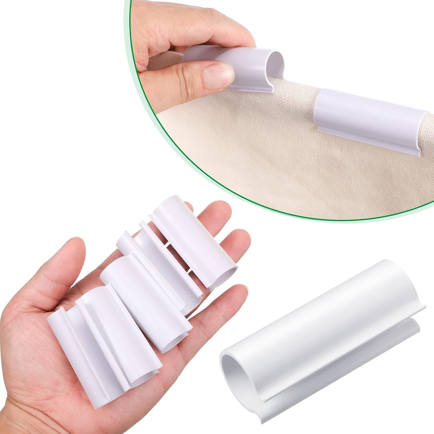 32 Pcs PVC Pipe Clips Pool Cover Clamps or Above Ground Pool Greenhouses, Row Covers, Garden, Shelters, Bird Protection, 2.4 Inch Long or 1/2 Inch PVC Pipe,White
