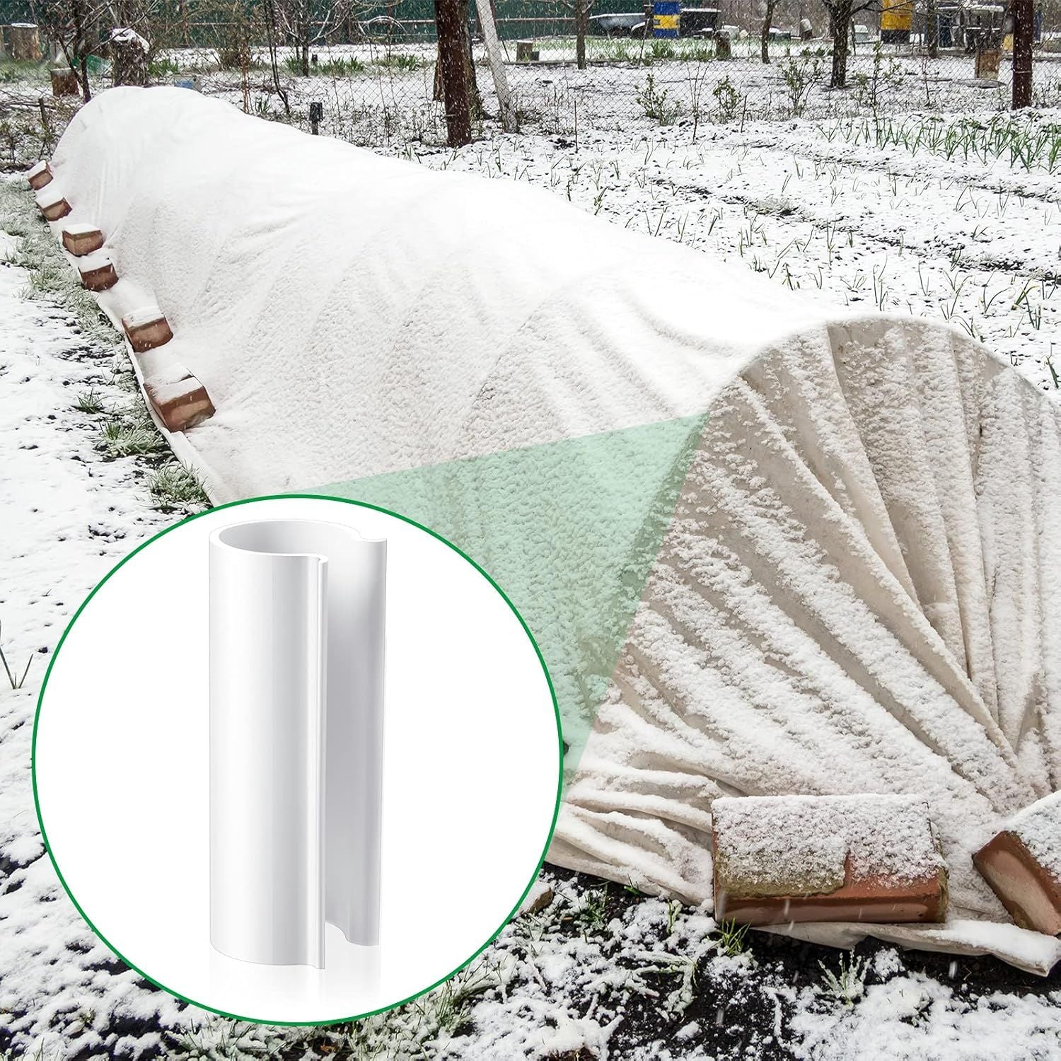 32 Pcs PVC Pipe Clips Pool Cover Clamps or Above Ground Pool Greenhouses, Row Covers, Garden, Shelters, Bird Protection, 2.4 Inch Long or 1/2 Inch PVC Pipe,White