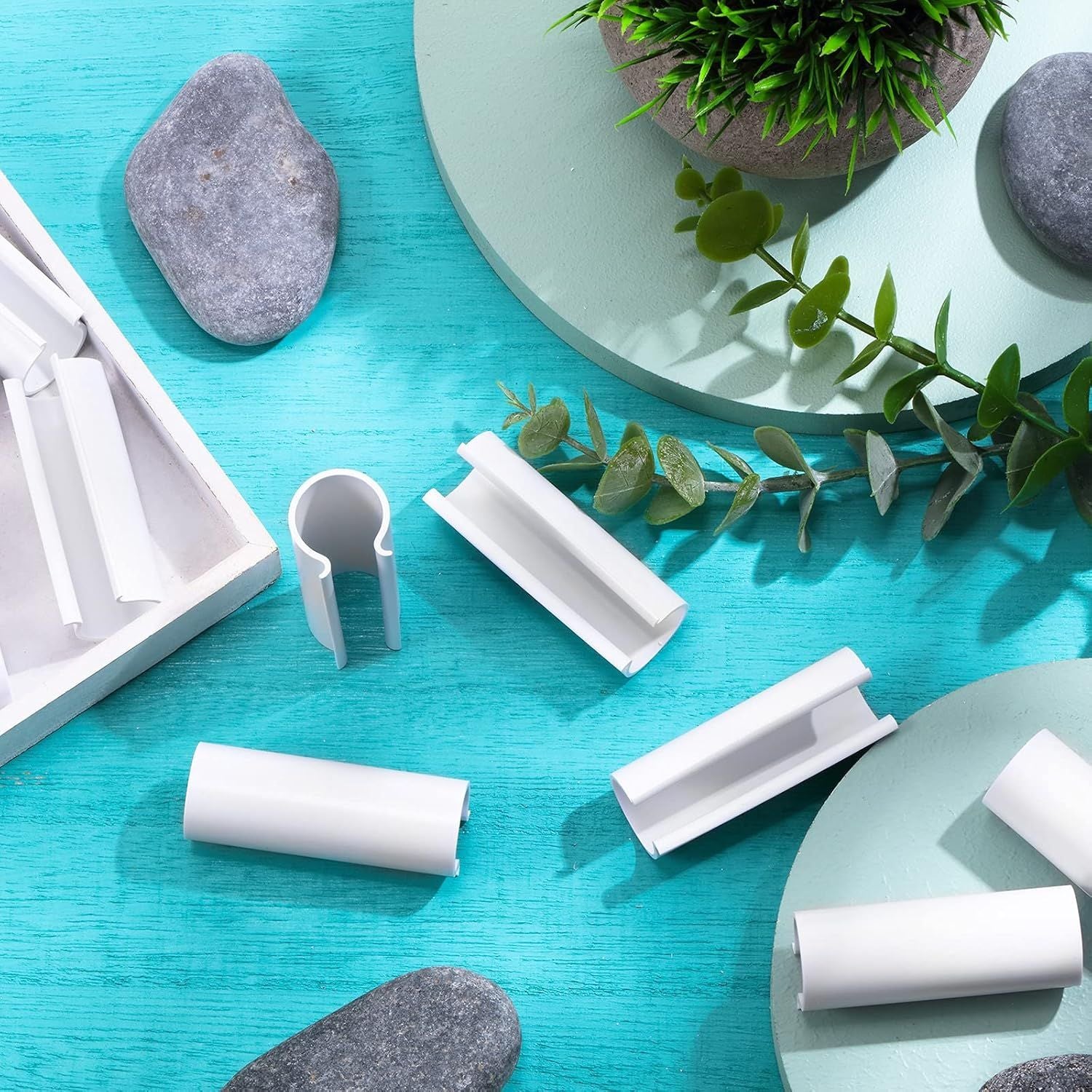 32 Pcs PVC Pipe Clips Pool Cover Clamps or Above Ground Pool Greenhouses, Row Covers, Garden, Shelters, Bird Protection, 2.4 Inch Long or 1/2 Inch PVC Pipe,White