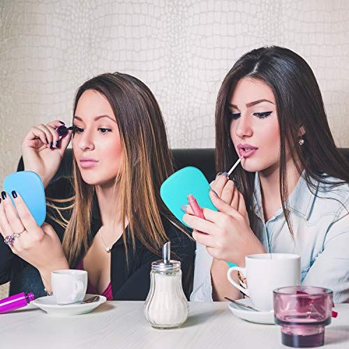 8 Pcs Small Handheld Hand Mirrors 1X Compact Travel Makeup Mirror 3.15 x 7.09 in Mini Handheld Cosmetic Kid Mirror or Girl DIY Crats Classroom Party avors Blue,Green,Pink,Purple