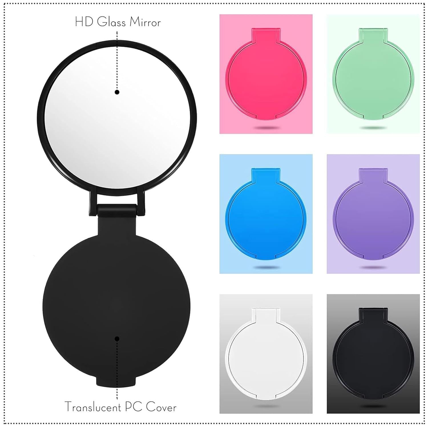 12 Pieces Compact Mirrors Bulk Gits Mini Vintage Pocket Mirrors or Purse Small Portable olding Round Makeup Stus or Travel Daily Use Party avors Women Classic Colors