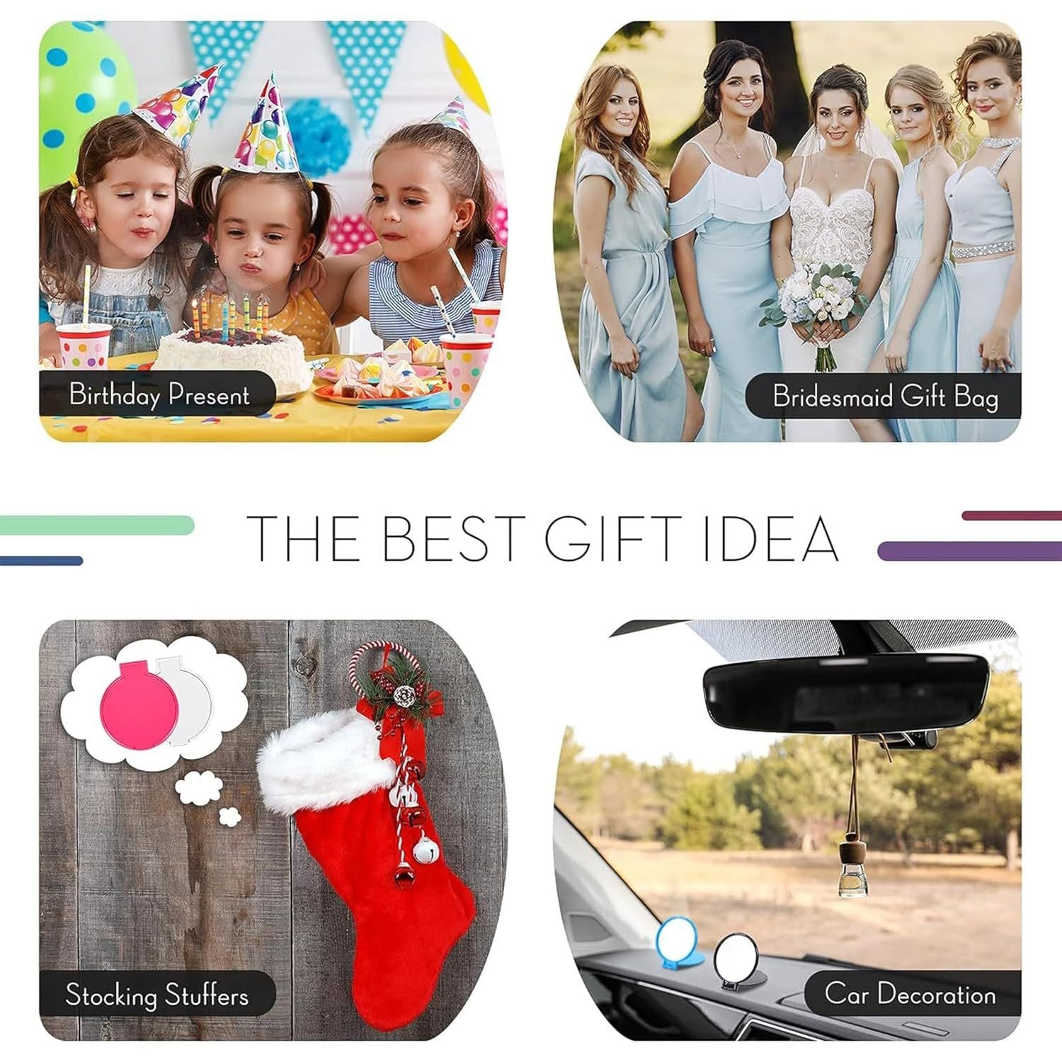 12 Pieces Compact Mirrors Bulk Gits Mini Vintage Pocket Mirrors or Purse Small Portable olding Round Makeup Stus or Travel Daily Use Party avors Women Classic Colors