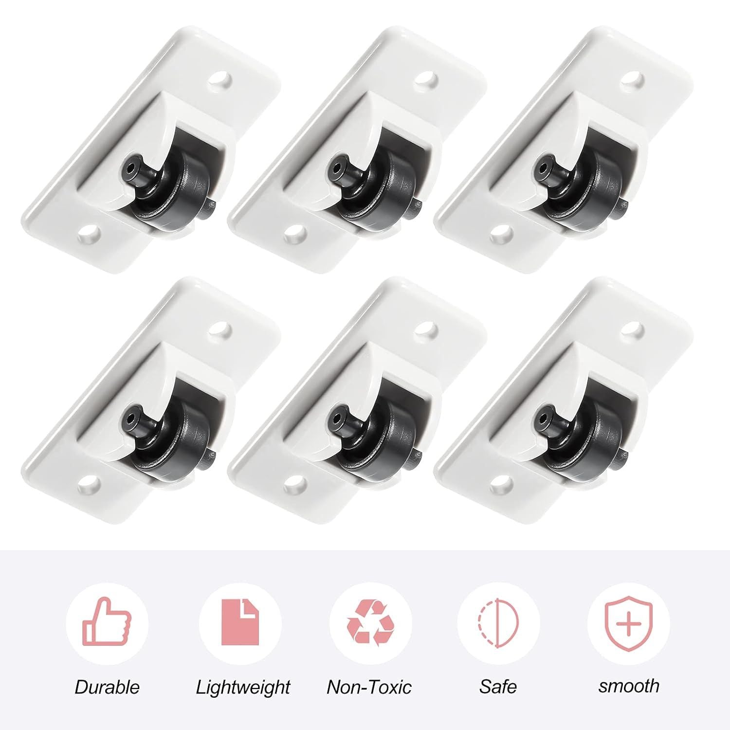 24 Pcs Sel-Adhesive ixed Casters – Caster Wheels or urniture, Cart, Storage Bins & DIY Toy Boxes, No-Drill Mini Wheels or Easy Mobility
